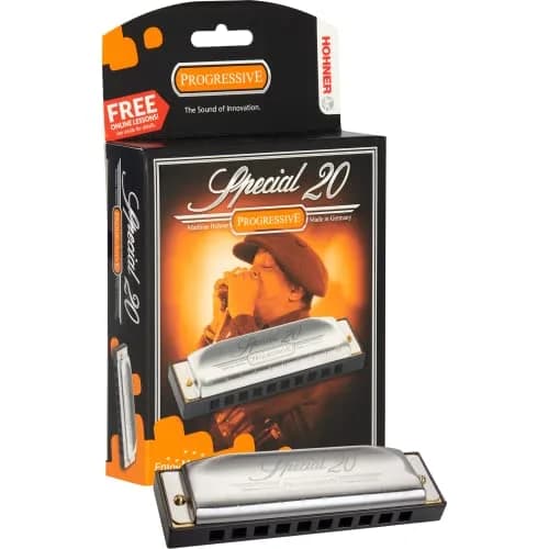 Hohner Special 20 Harmonica, 10 Holes Major C Bundle with Hard Case & Juliet Music Polishing Cloth | German Quality Craftsmanship thumbnail 2
