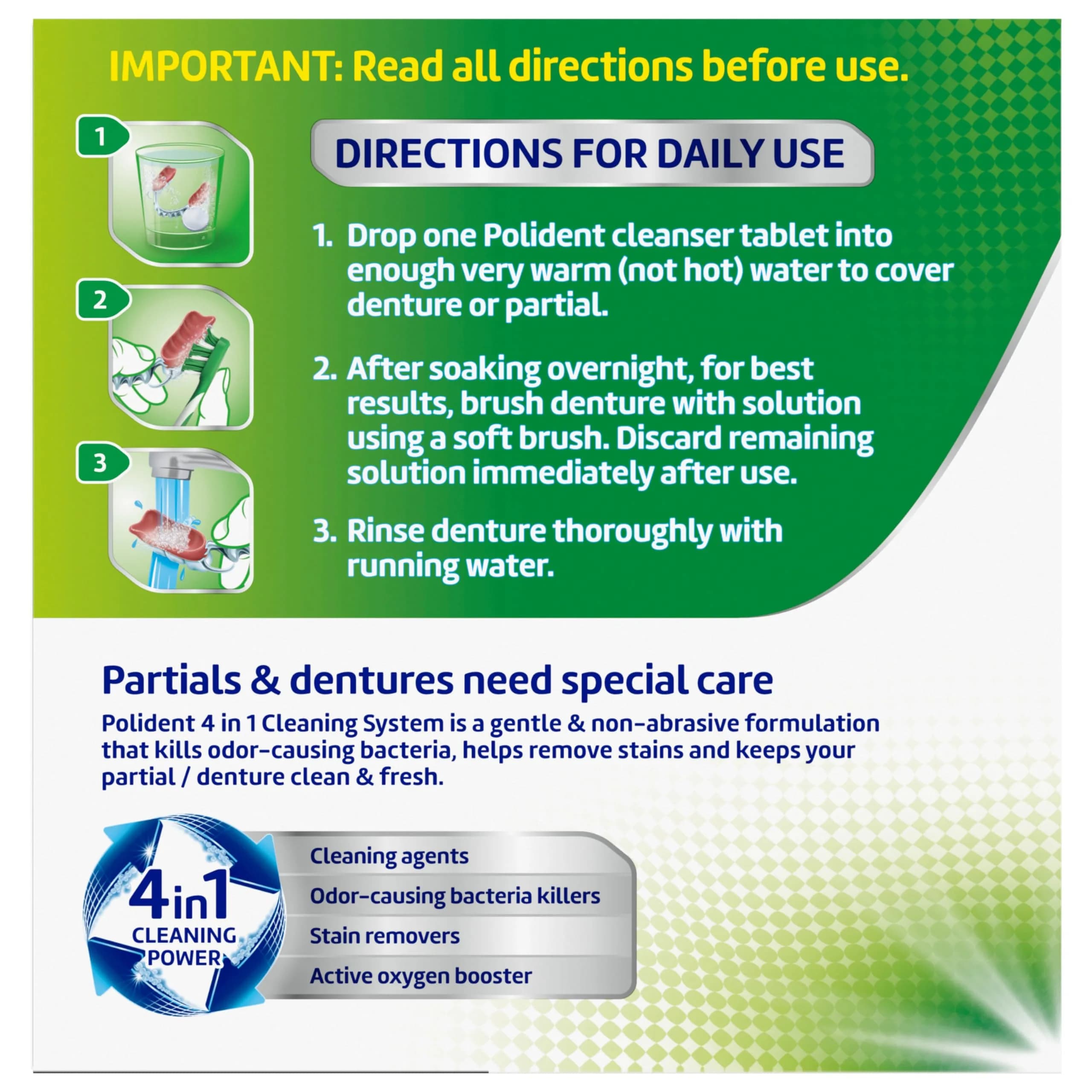 Polident Overnight Whitening Denture Cleanser Tablets - 40 Count - view 7