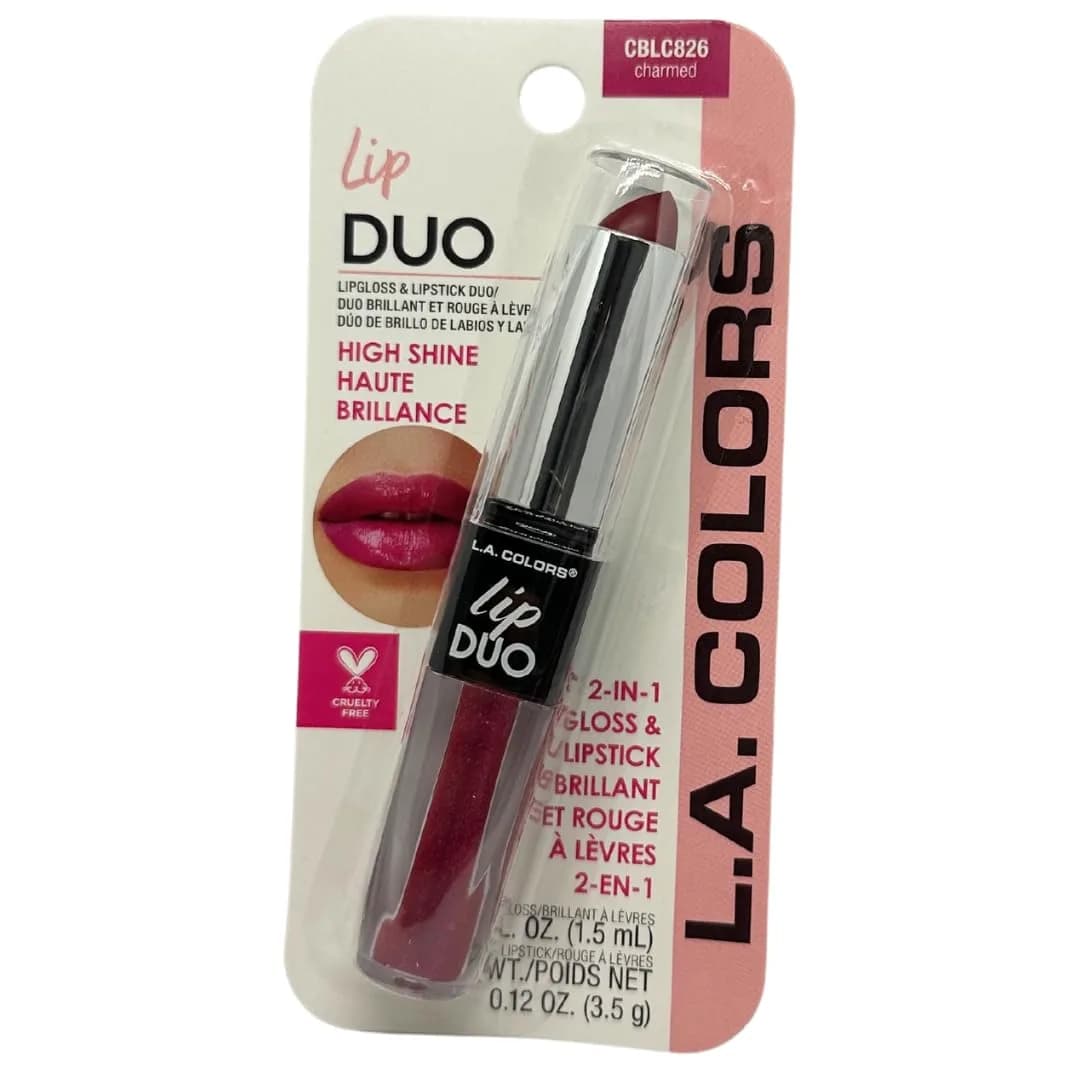 L.A. COLORS Lip Gloss & Lipstick Duo, Charmed, 29.57ml (1 Fl Oz) | Natural Color & High Shine - main product image
