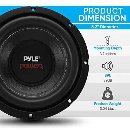 Pyle 8" Car Subwoofer Speaker - 800 Watt Dual 4 Ohm Voice Coil, 400W RMS, 2.27 kg (5 lb) | Powerful Vehicle Audio Bass Woofer thumbnail 2