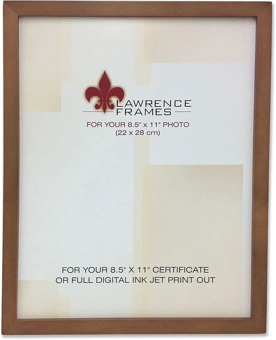 Lawrence Frames Nutmeg Wood Picture Frame 8.5x11-Inch | Elegant Wall & Tabletop Display
