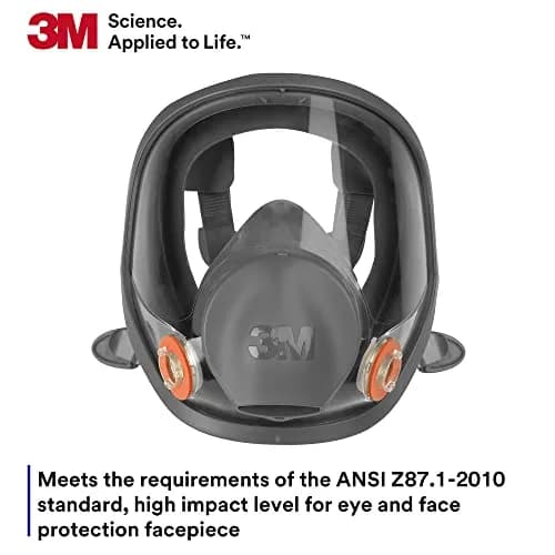 3M Full Facepiece Reusable Respirator 6800 | NIOSH Approved, Medium Fit, Large Lens, Silicone Seal thumbnail 5