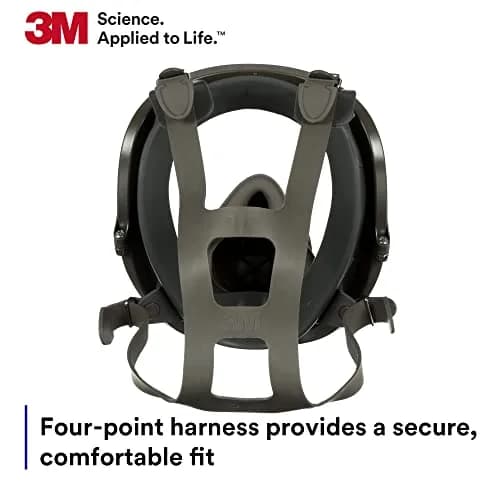 3M Full Facepiece Reusable Respirator 6800 | NIOSH Approved, Medium Fit, Large Lens, Silicone Seal thumbnail 3