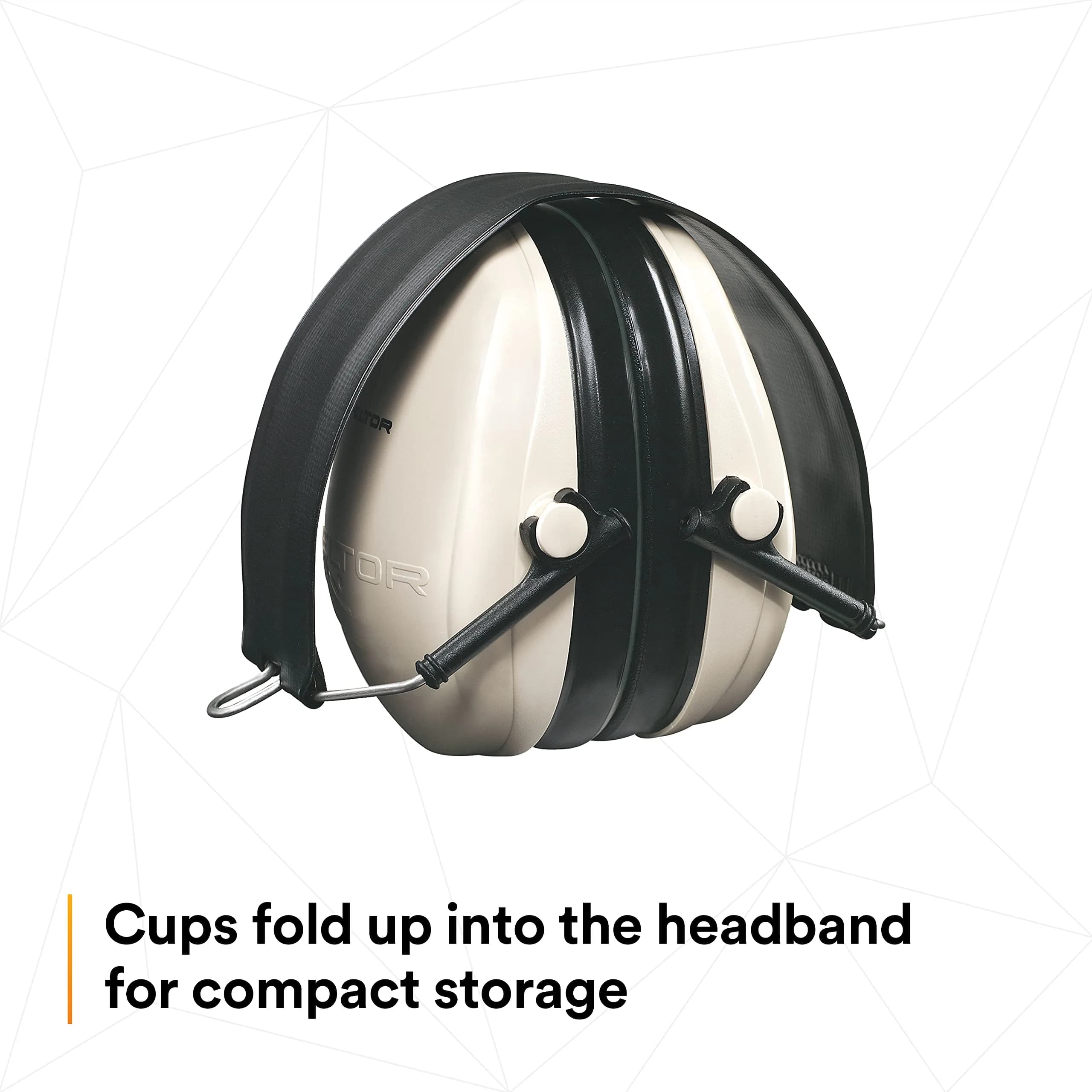 3M PELTOR Optime 95 Folding Earmuffs, Beige/Black | 21 dB NRR, Over-the-Head, Stainless Steel Headband - view 6