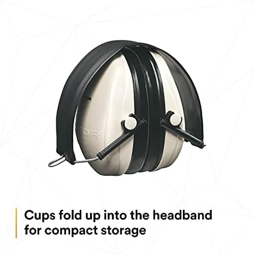 3M PELTOR Optime 95 Folding Earmuffs, Beige/Black | 21 dB NRR, Over-the-Head, Stainless Steel Headband thumbnail 6