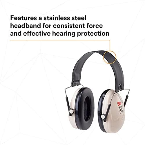 3M PELTOR Optime 95 Folding Earmuffs, Beige/Black | 21 dB NRR, Over-the-Head, Stainless Steel Headband thumbnail 3