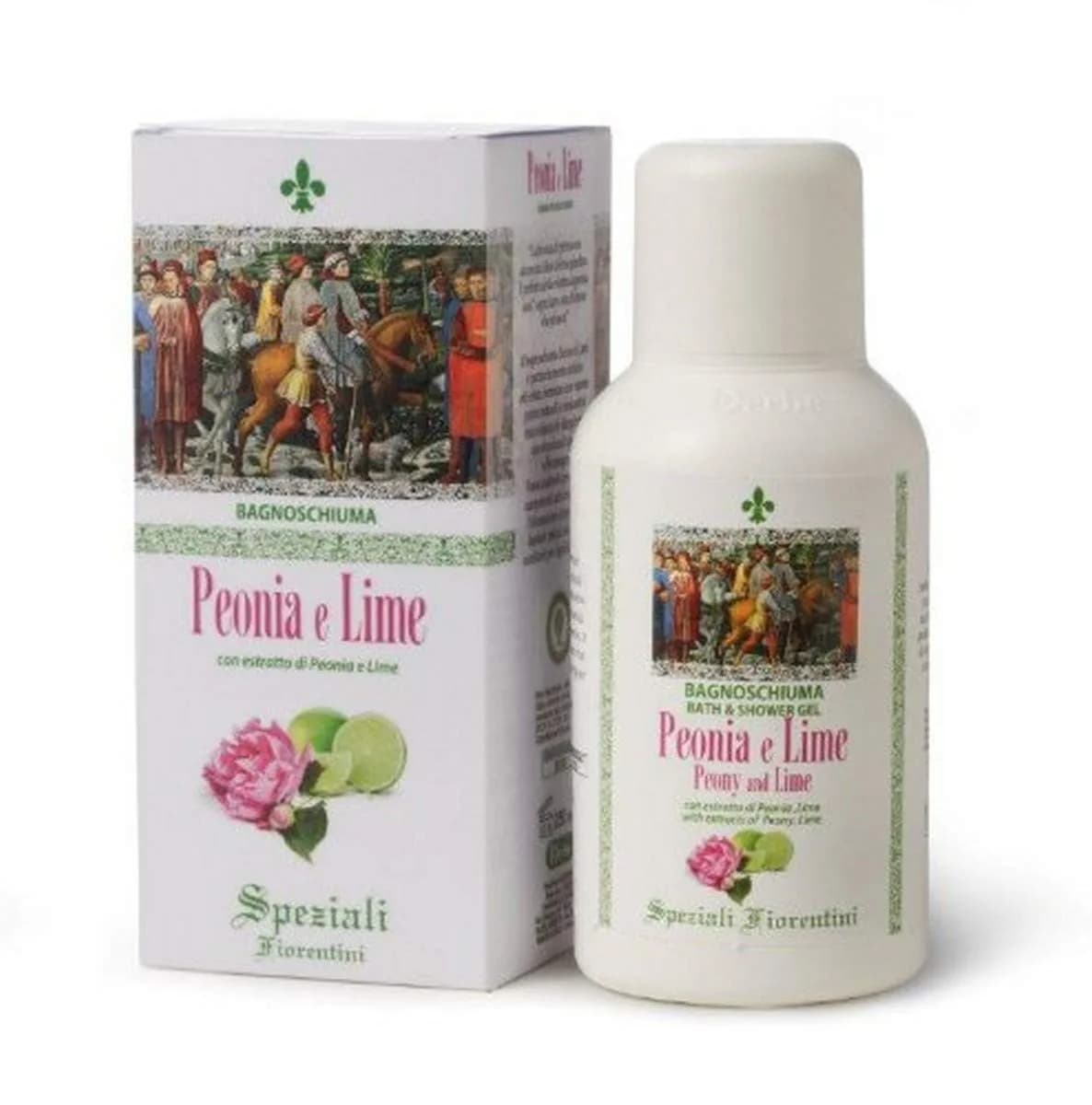 Speziali Fiorentini Peony and Lime Bath/Shower Gel 8.4 Fl Oz | Gentle, Hydrating, Suitable for All Skin Types