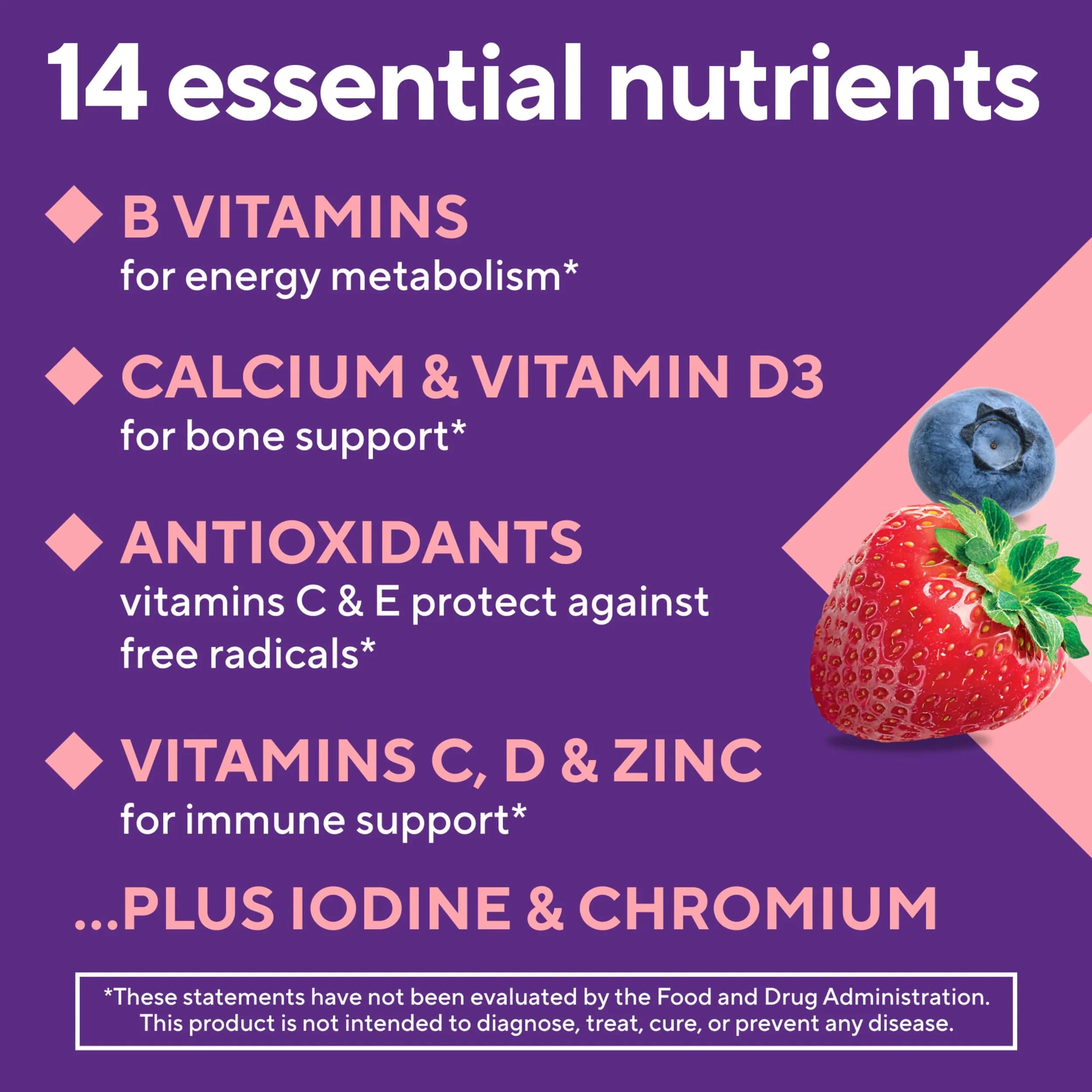 Vitafusion Women's Multivitamin Gummy Berry Flavor | Gluten and Dairy Free Supplement - view 6
