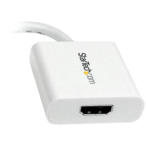 StarTech.com Passive Mini DP to HDMI Adapter, 12.5 cm (5 in) Cable, White | Connect Mini DisplayPort to HDMI Displays thumbnail 2