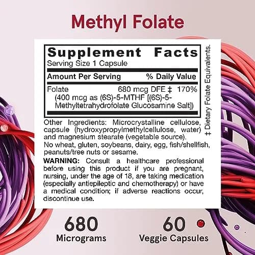 Jarrow Formulas Methyl Folate 400 mcg | Supports Cardiovascular & Neurologic Health (70-120 chars) thumbnail 6