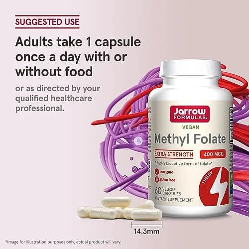 Jarrow Formulas Methyl Folate 400 mcg | Supports Cardiovascular & Neurologic Health (70-120 chars) thumbnail 7