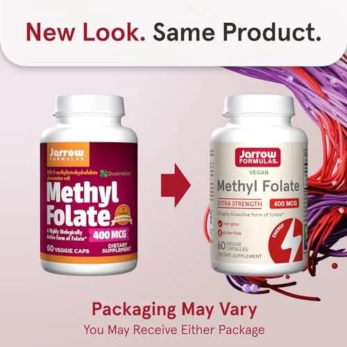 Jarrow Formulas Methyl Folate 400 mcg | Supports Cardiovascular & Neurologic Health (70-120 chars) thumbnail 2