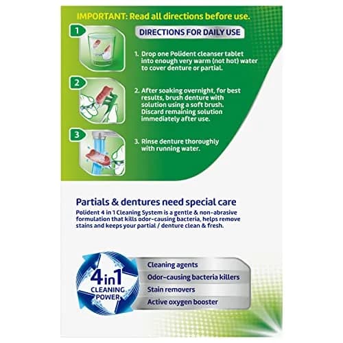Polident Overnight Whitening Denture Cleanser Tablets 120 Count | Kills 99.99% Bacteria & Viruses thumbnail 7