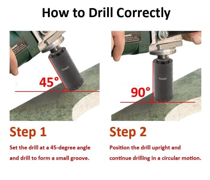 DAMO 2-1/2 inch Diamond Core Drill Bit for Porcelain, Ceramic, Tile, Quartzite, Granite, Marble, Stone & Brick | Vacuum Brazed Tech thumbnail 5