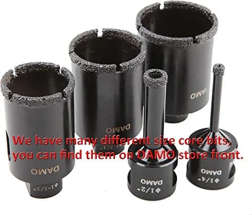 DAMO 2-1/2 inch Diamond Core Drill Bit for Porcelain, Ceramic, Tile, Quartzite, Granite, Marble, Stone & Brick | Vacuum Brazed Tech thumbnail 2