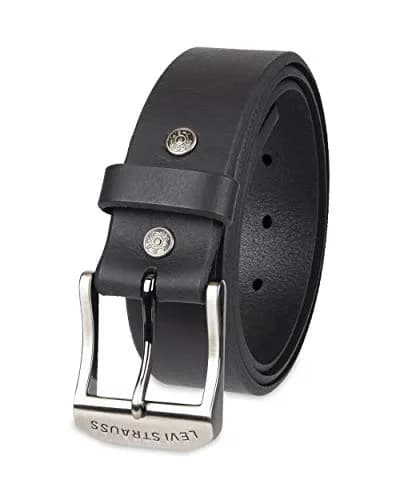 Levi's Men's 100% Leather Belt with Prong Buckle, Black, 48 | Classic Casual Leather Belt for Men thumbnail 1