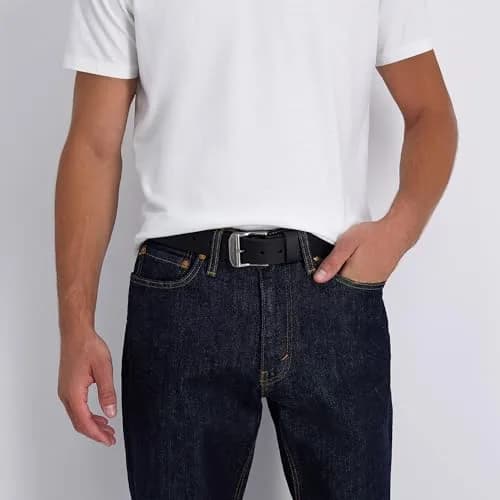Levi's Men's 100% Leather Belt with Prong Buckle, Black, Size 50 | Classic Casual Leather Accessory thumbnail 5