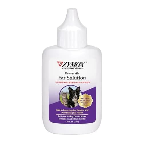 Zymox Enzymatic Ear Solution with 0.5% Hydrocortisone | Ear Care for Dogs & Cats, 1.25 oz thumbnail 1