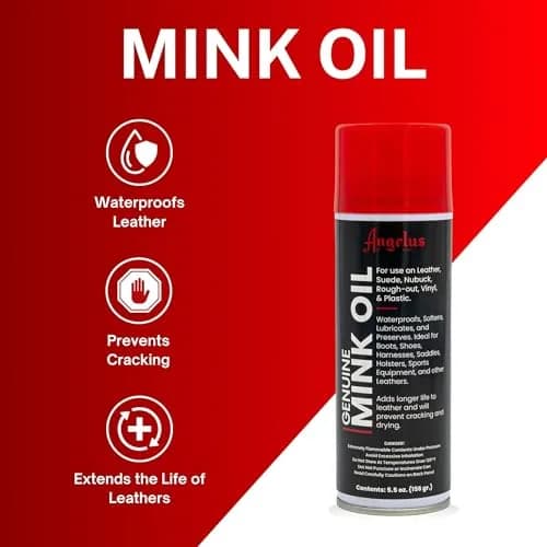 Angelus Mink Oil Conditioner Spray 156g (5.5 oz) | Premium Leather Care for Shoes, Boots, and Saddles thumbnail 2