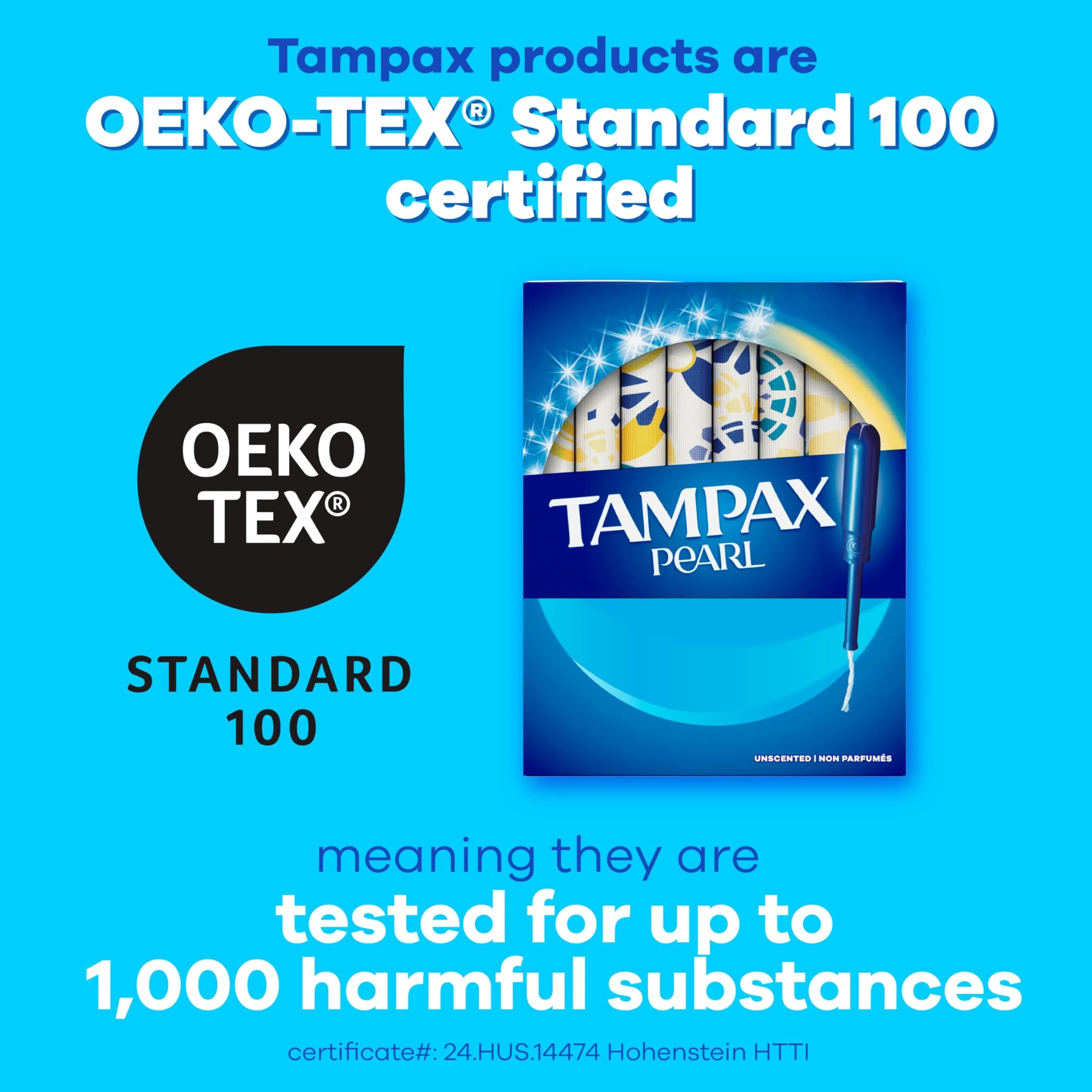 Tampax Pearl Plastic Unscented Tampons, Regular Absorbency, Blue, 18 Count | Up to 8 Hours Protection - view 9