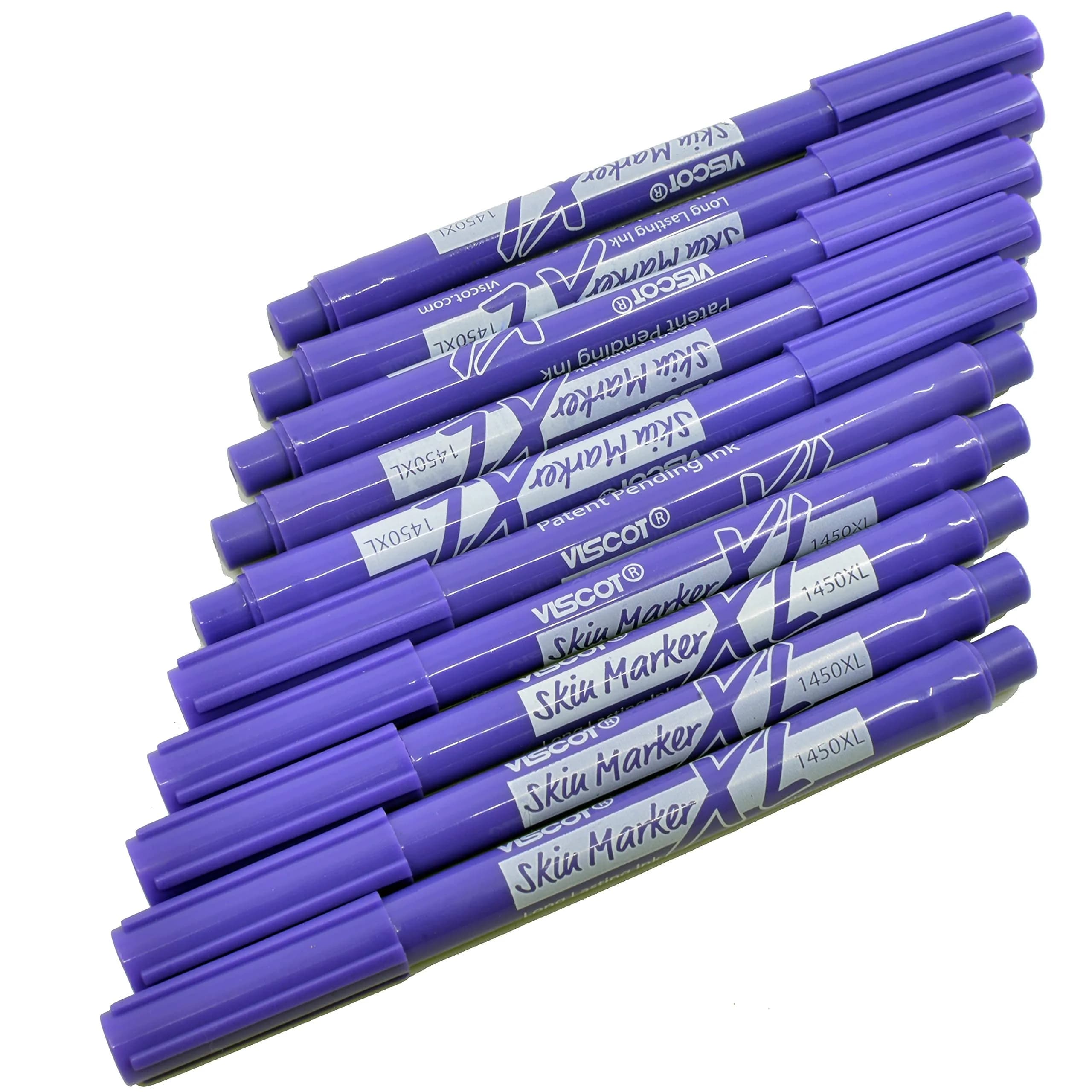 Viscot Mini XL Surgical Markers Stencil Skin Scribes 10 Count (Pack of 1) | Long-Lasting Ink for Procedures - main product image