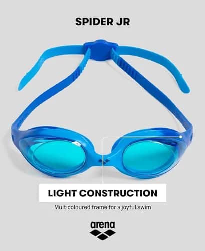 ARENA Unisex Youth Spider Junior Swim Goggles Ages 6-12 | Anti-Fog, No-Leak, Red/Smoke/Black thumbnail 3