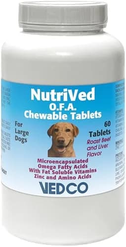 Vedco Nutrived O.F.A. Chewable Tablets for Large Dogs 60 Count | Skin & Coat Supplement thumbnail 1