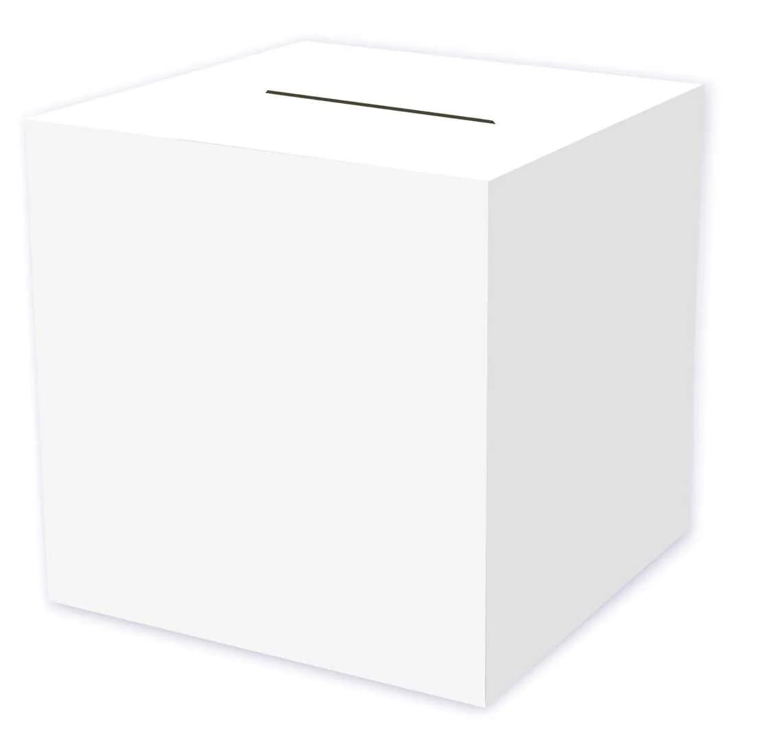 Beistle White All-Purpose Receiving Box 30.48cm x 30.48cm (12" x 12") | Card Collection Box for Events - main product image