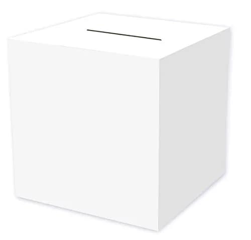 Beistle White All-Purpose Receiving Box 30.48cm x 30.48cm (12" x 12") | Card Collection Box for Events thumbnail 1