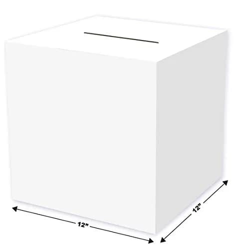 Beistle White All-Purpose Receiving Box 30.48cm x 30.48cm (12" x 12") | Card Collection Box for Events thumbnail 2