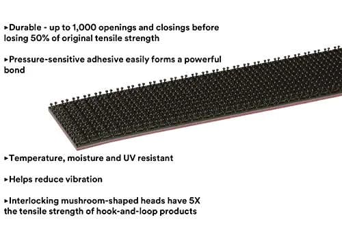 3M Dual Lock Reclosable Fasteners Heavy Duty Industrial Use Black TB3550 1" x 10 ft | Super strength, reusable, indoor/outdoor thumbnail 3