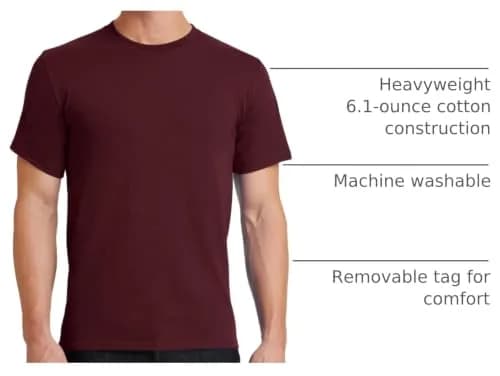 Port & Company Essential Heavyweight Cotton T-Shirt 5XL Athletic Maroon | Breathable & Durable thumbnail 4