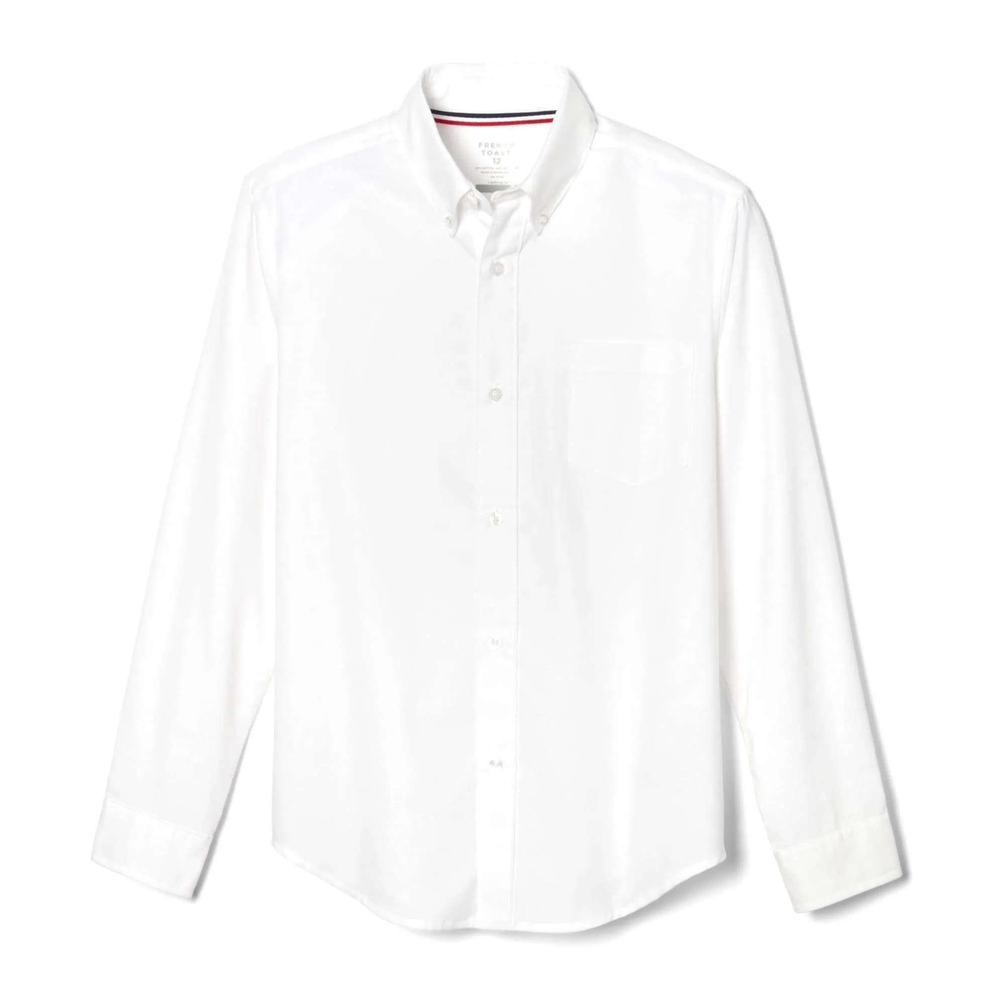 French Toast Boys Long Sleeve Oxford Shirt (Standard & Husky), White, 18 | Classic schoolwear for all seasons