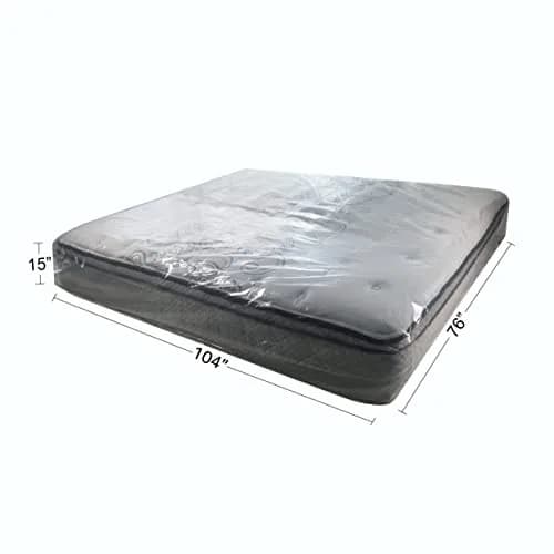UBOXES King Size Mattress Cover/Bag 76x15x104 in | Clear Plastic Ventilated Mattress Protector thumbnail 3