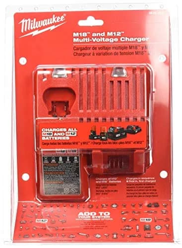 Milwaukee M12 & M18 18V/12V Multi-Voltage Lithium-Ion Battery Charger with Fuel Gauge | Charges 2 Batteries Simultaneously thumbnail 1