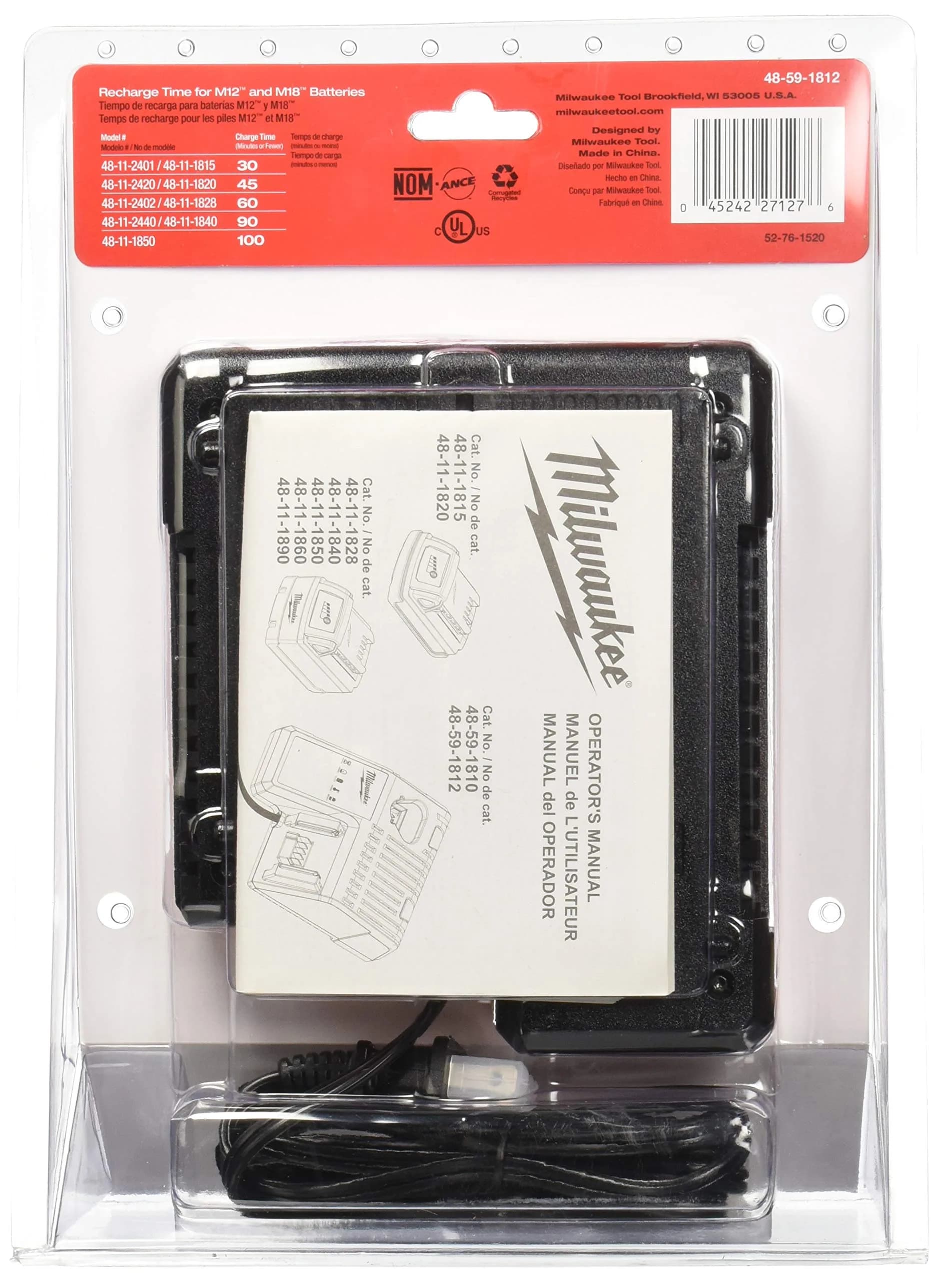 Milwaukee M12 & M18 18V/12V Multi-Voltage Lithium-Ion Battery Charger with Fuel Gauge | Charges 2 Batteries Simultaneously - view 2