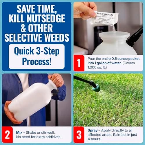 SEDGEHAMMER Sedgehammer Plus Turf Herbicide 13.5g | Nutsedge Killer for Lawns, Selective Weed Control thumbnail 3