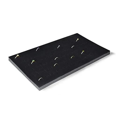 Display and Fixture Store Black Jewelry Ring Tray Insert | Holds 72 Rings thumbnail 1