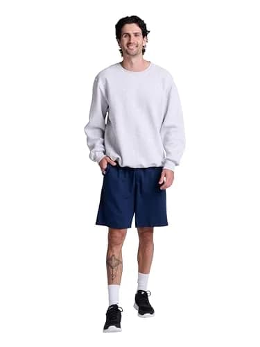 Russell Athletic Men's Cotton Shorts 8" Inseam Relaxed Fit Navy | Classic Athletic Staple thumbnail 2
