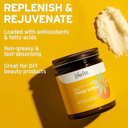 LIFE-FLO Mango Butter 9oz | Nourishing Moisturizer for Dry Skin, Hair & Nails thumbnail 4