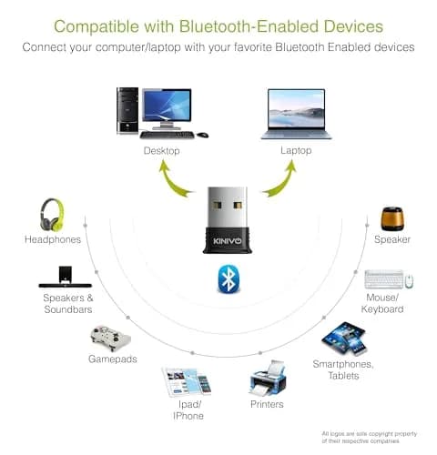 Kinivo BTD400 USB Bluetooth 4.0 Adapter Dongle | Low Energy, 10m Range, Windows/Linux Compatible thumbnail 4