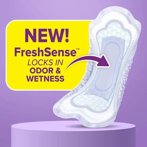 Poise Max Long Incontinence Pads with Ultra Soft Side Shields, 39 Count (14 inches) | 100% Dry & Fresh Protection thumbnail 2