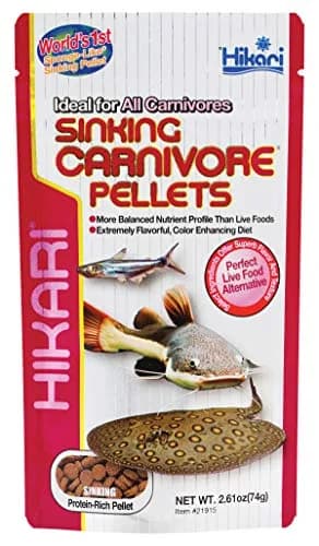 Hikari Sinking Carnivore Pellets for Pets, 74g (2.61 oz) | Balanced Diet for Large Carnivorous Fish thumbnail 1