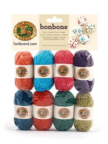 Lion Brand Yarn 601-660 Bonbons Yarn, Celebrate - 26m (28yd) per skein, 208m (224yd) total | Crochet & Craft Yarn Set thumbnail 1
