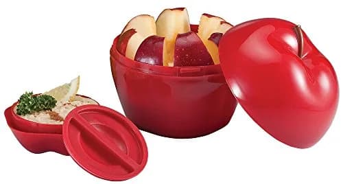 Hutzler Apple & Dip To-Go Container, Red | Stackable Snack Container for Healthy Lunches thumbnail 2