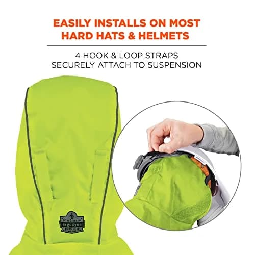 Ergodyne Unisex 2-Layer Thermal Hard Hat Liner Lime | Water-Resistant, Fleece-Lined Winter Safety Accessory thumbnail 6