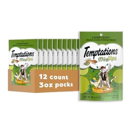 Temptations MixUps Catnip Fever Cat Treats 3 oz (85g) Pouch | 12-Pack for Adult Cats thumbnail 1