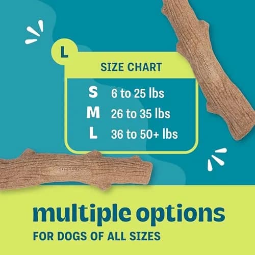 Pupstages Dogwood Stick Dog Chew Toy, Large 8" (20.3 cm) | Durable Wood Blend for Moderate Chewers thumbnail 3