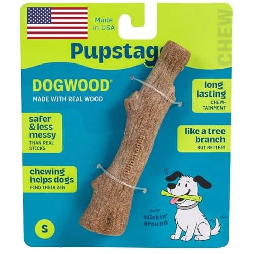 Pupstages Dogwood Stick Dog Chew Toy Small 5.4" | Real-Wood Blend for Moderate Chewers thumbnail 1