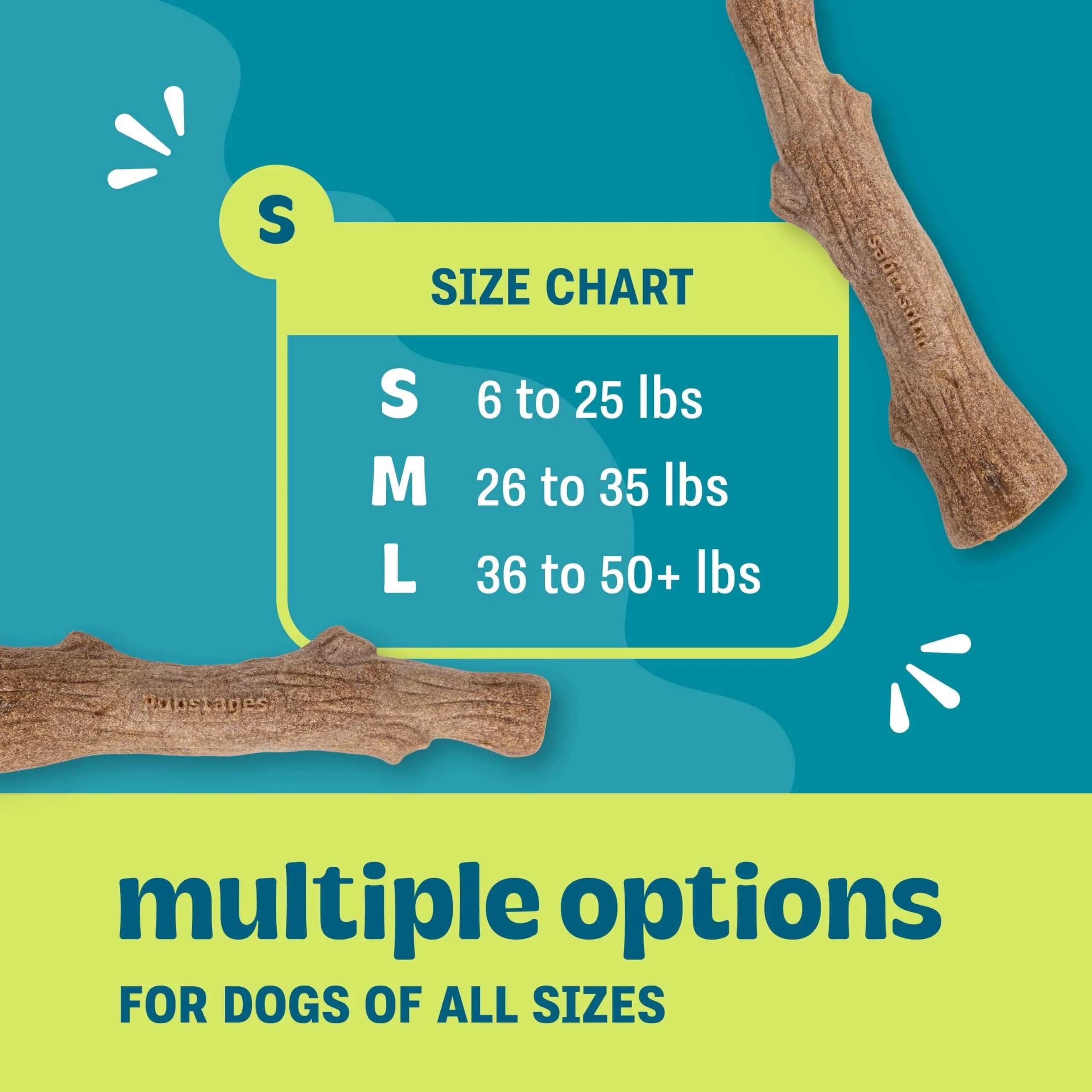 Pupstages Dogwood Stick Dog Chew Toy Small 5.4" | Real-Wood Blend for Moderate Chewers - view 3